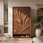 Minimalist Textured Surface Wardrobe, solid wood, built to order