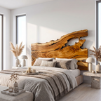 Organic Driftwood Headboard Wooden Bed Headboard, solid wood, built to order