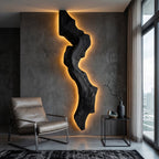 Abstract Live Edge Wall Lamp, solid wood, built to order