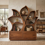 Mid Century Library Bookshelf, solid wood, built to order