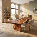 Contemporary Sculpted Base Dining Table, solid wood, built to order