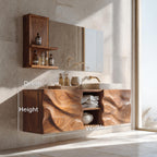 Handcrafted Wall Bathroom Vanity, solid wood, built to order