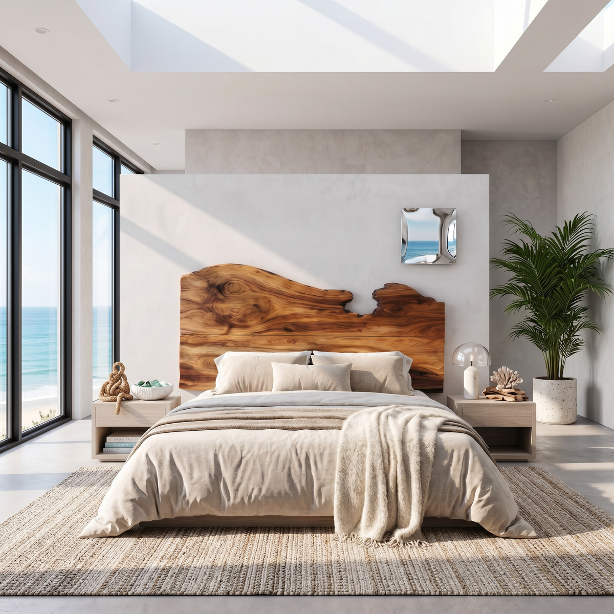 Contemporary Live Edge Headboard Bed Headboard, solid wood, built to order