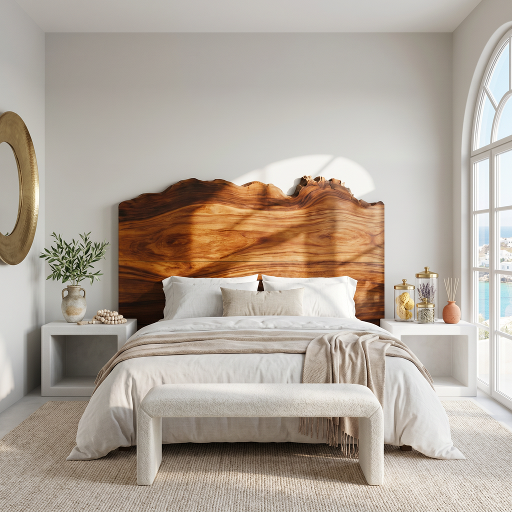 Organic Natural Edge Headboard Bed Headboard, solid wood, built to order