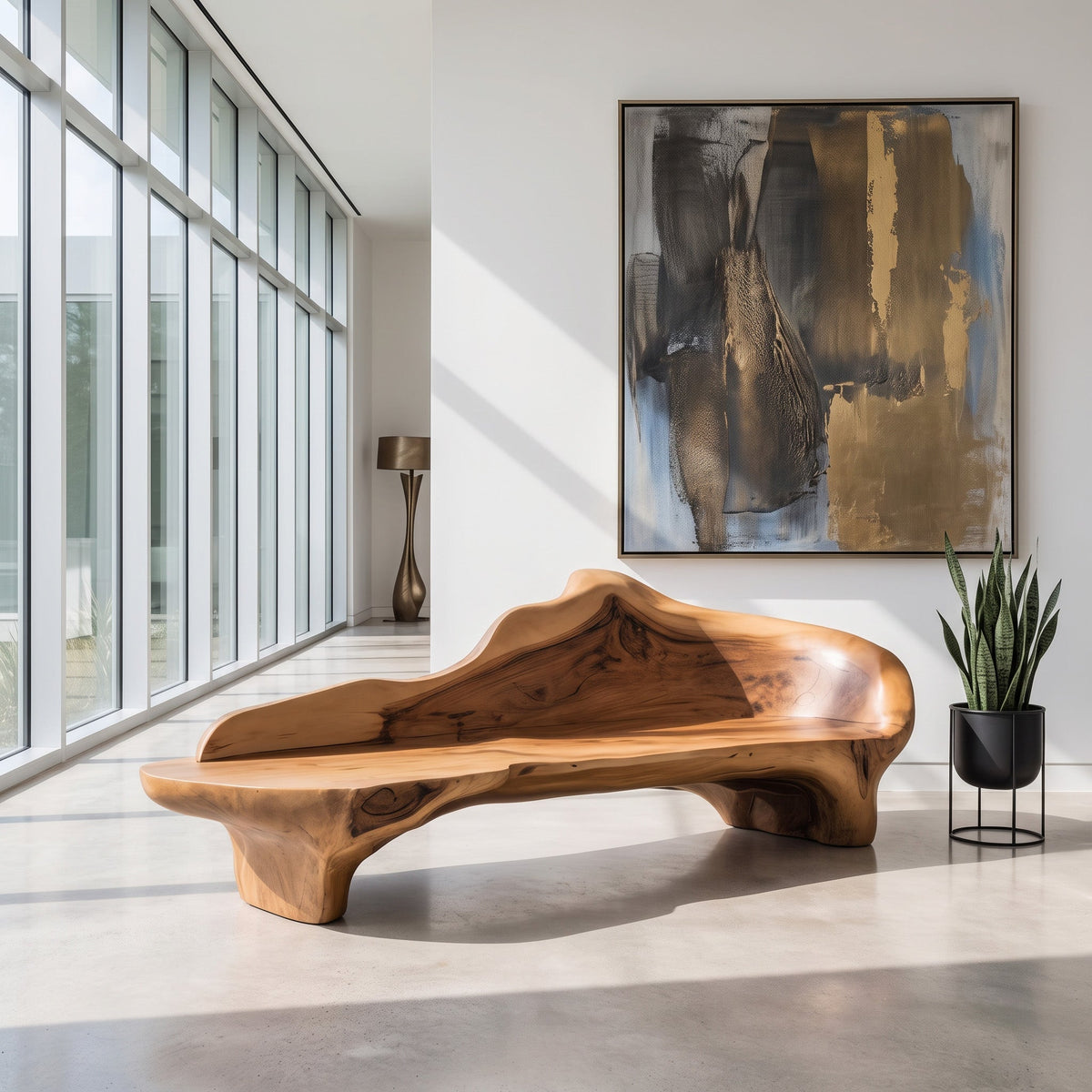 Sculptural Organic Accent Bench