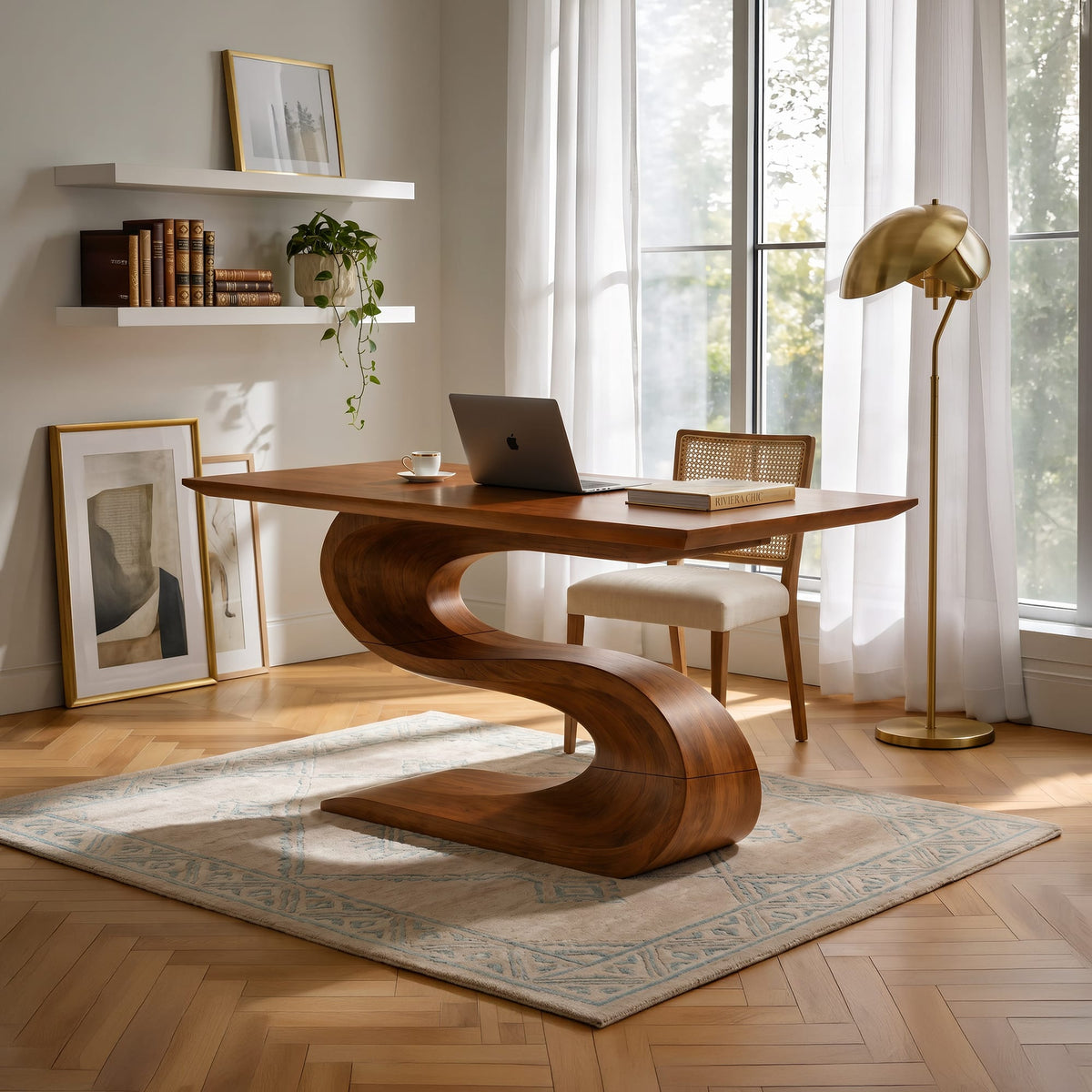 Contemporary Executive Desk, solid wood, built to order