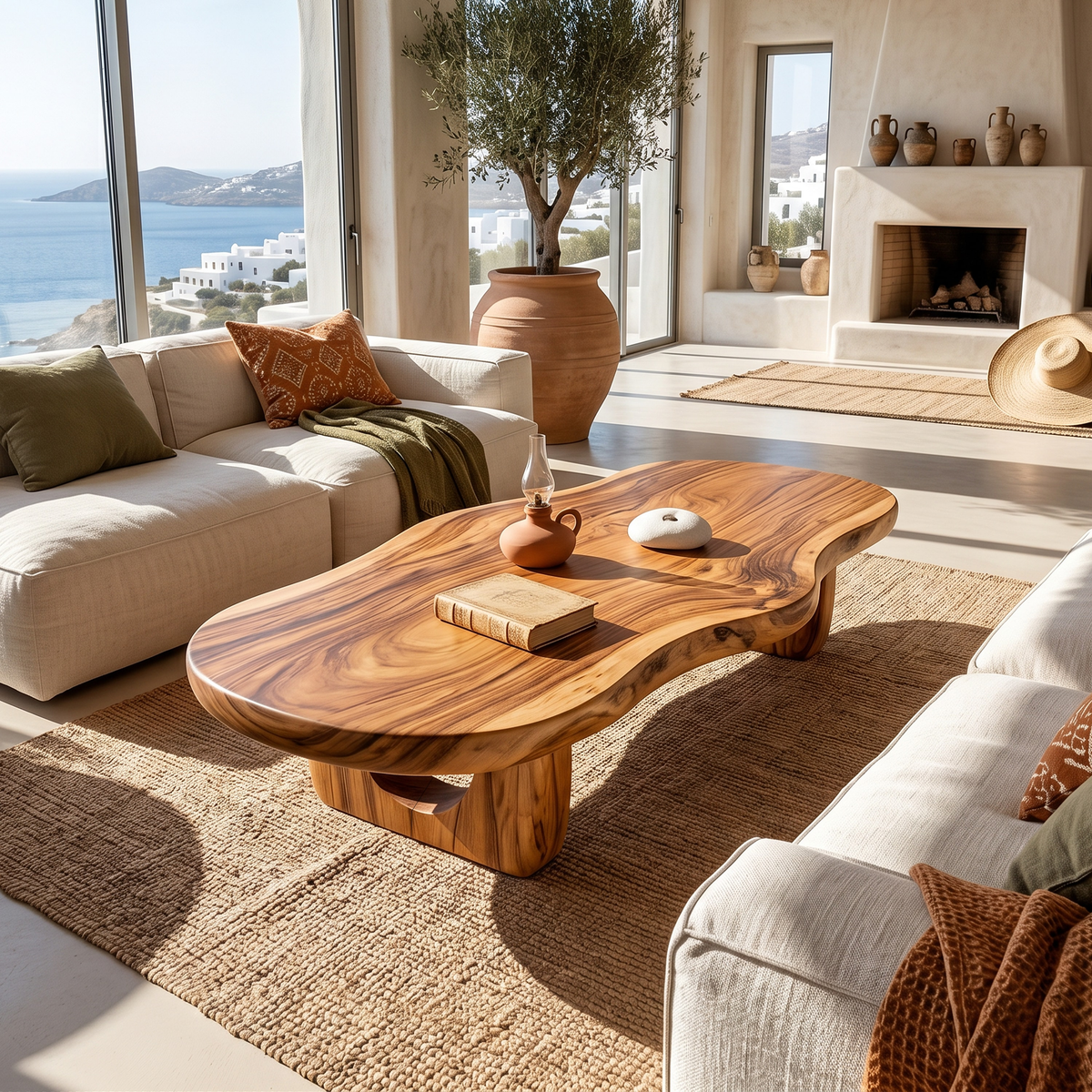 Modern Live Edge Coffee Table, solid wood, built to order