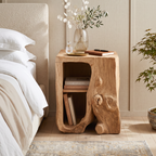 Farmhouse Live Edge Nightstand Bedroom Furniture Design, solid wood, built to order