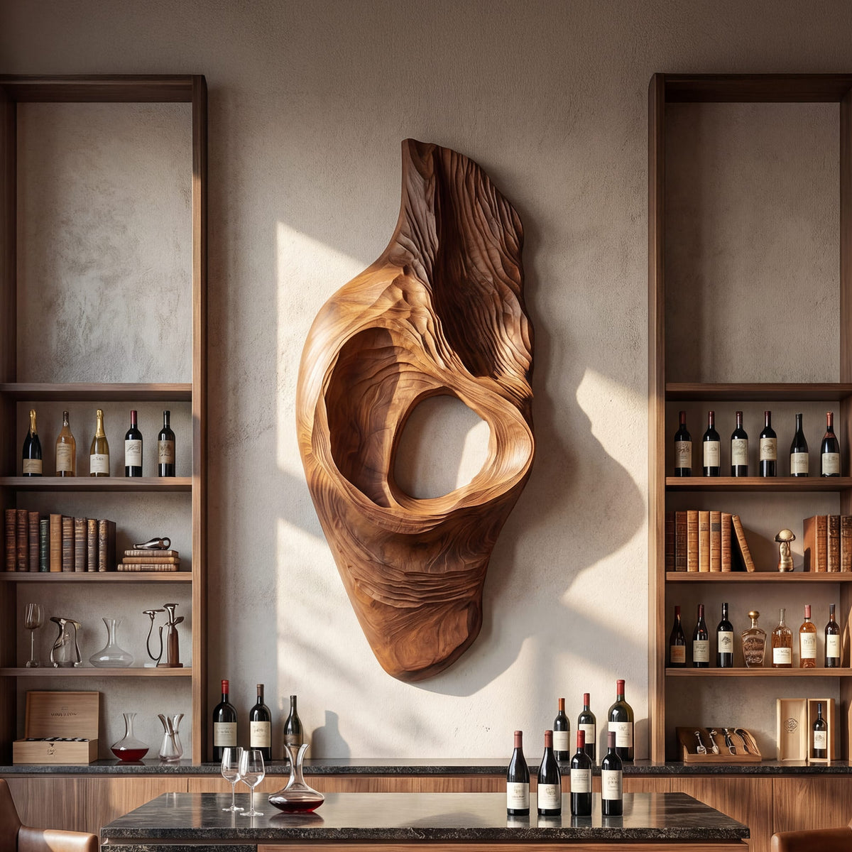Contemporary Wall Art Panel, solid wood, built to order