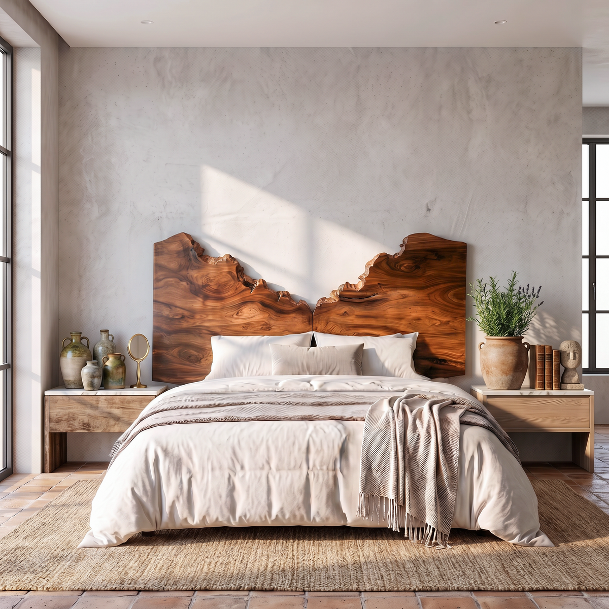 Organic Live Edge Headboard Wooden Bed Headboard, solid wood, built to order