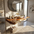 Contemporary Floating Washstand Residence, solid wood, built to order