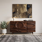 Contemporary Carved Modern Sideboard