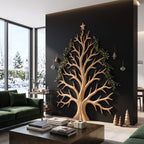 Contemporary Wall Decor with Tree Silhouette, solid wood, built to order