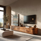 Contemporary Low TV Stand, solid wood, built to order