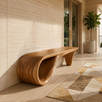 Live Edge Wooden Bench Interior, solid wood, built to order