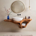 Mid Century Live Edge Vanity Bathroom Decor Accents, solid wood, built to order