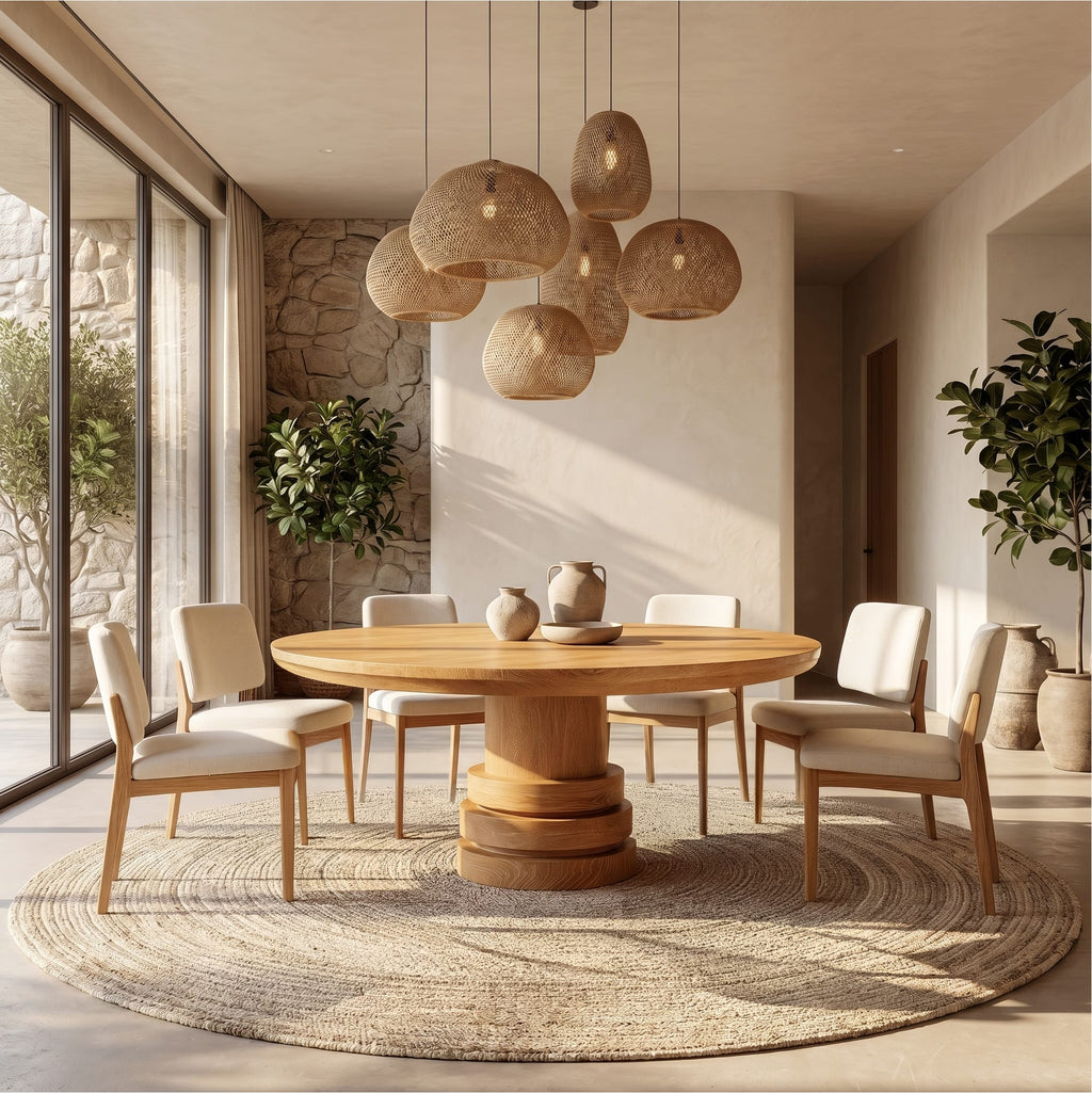 Solid Pedestal Dining Table
