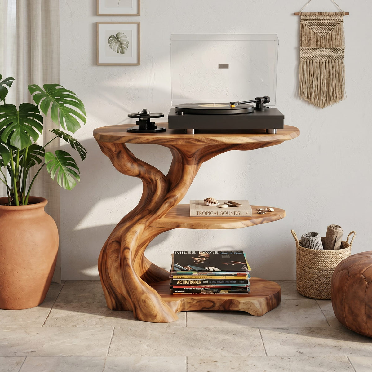 Handcrafted Media Stand Custom Living Room, solid wood, built to order