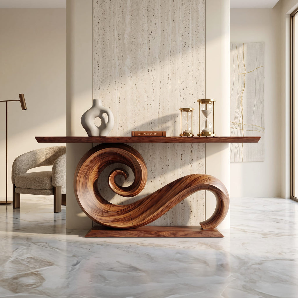 Organic Live Edge Foyer Console Table