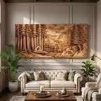 Illuminated Sunset Lake Wood Wall Art, solid wood, built to order