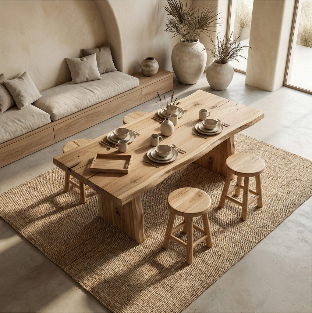 Japandi Mid Century Dining Table
