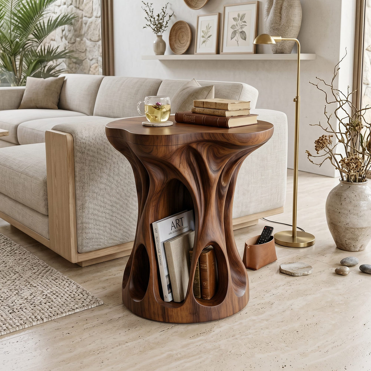 Mid Century Sculptural Side Table