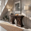 Rustic Console Table Flowing Sculptural Design, solid wood, built to order