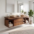 Modern Floating Bathroom Vanity Cabinet Primary Bathroom, solid wood, built to order
