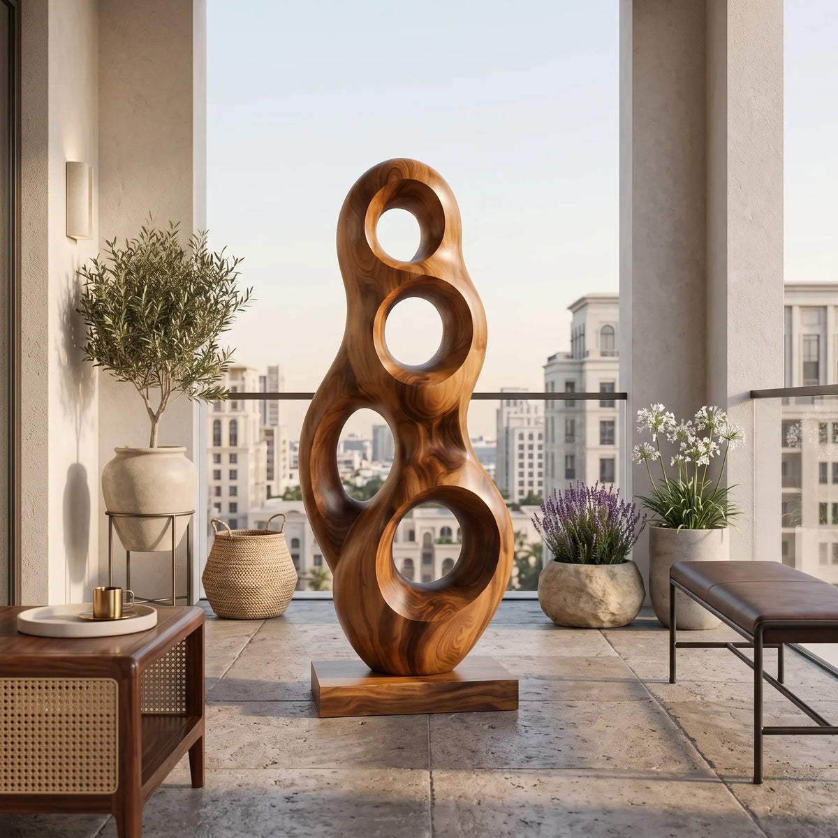 Organic Wooden Sculpture, solid wood, built to order