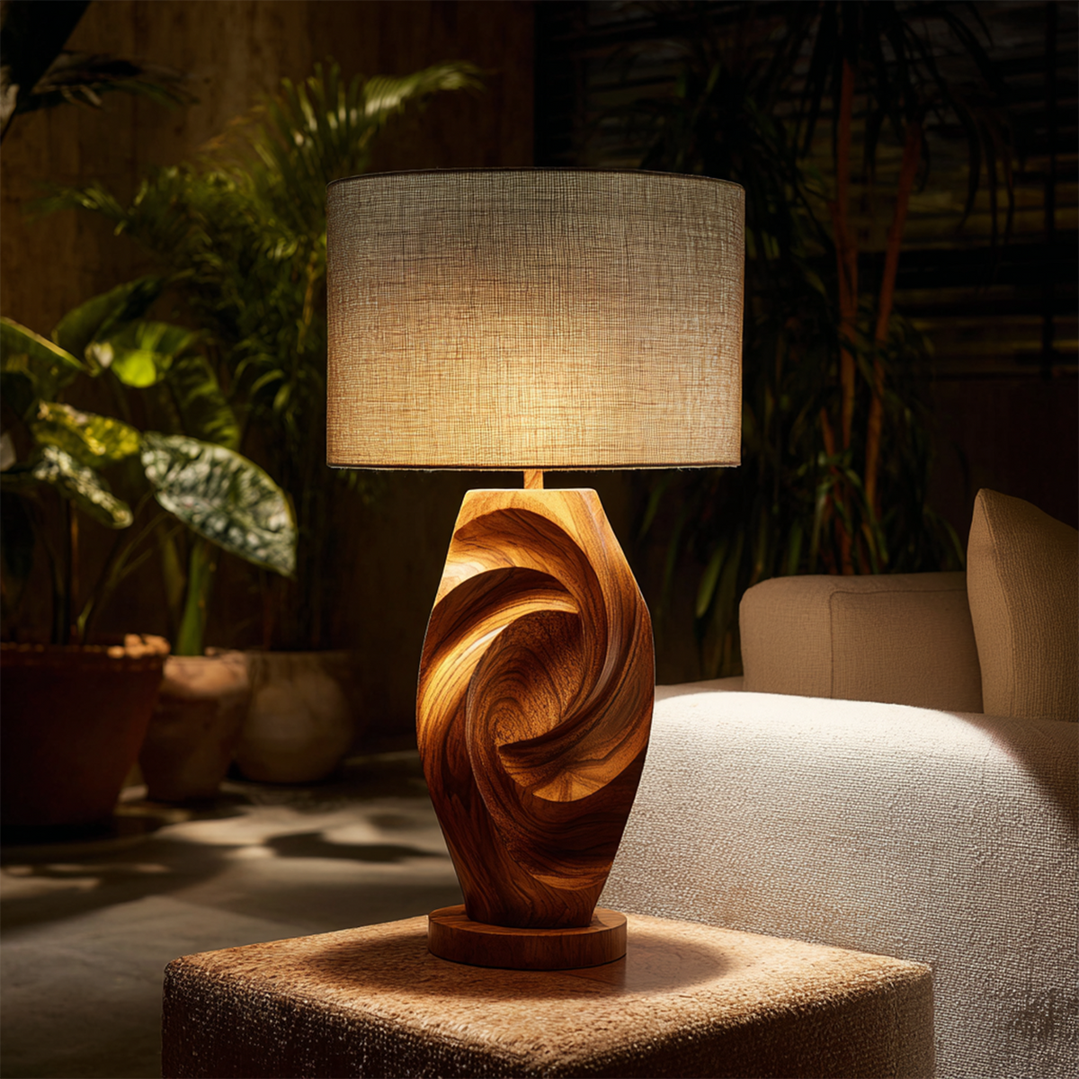 Minimalist Ambient Lamp, solid wood, built to order