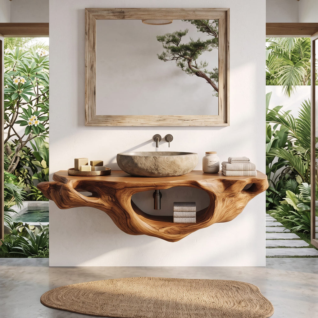 Farmhouse Live Edge Vanity, solid wood, built to order