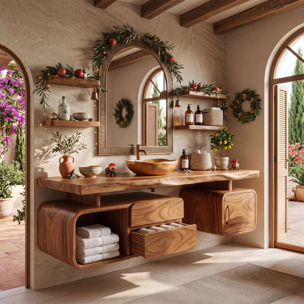 Organic Vanity Beach Retreat, solid wood, built to order