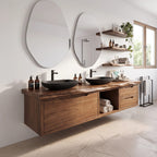 Contemporary Double Sink Bathroom Vanity Ensuite, solid wood, built to order