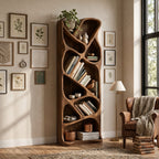 Mid Century Open Bookcase, solid wood, built to order
