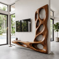 Sculptural Floating Entertainment TV Cabinet
