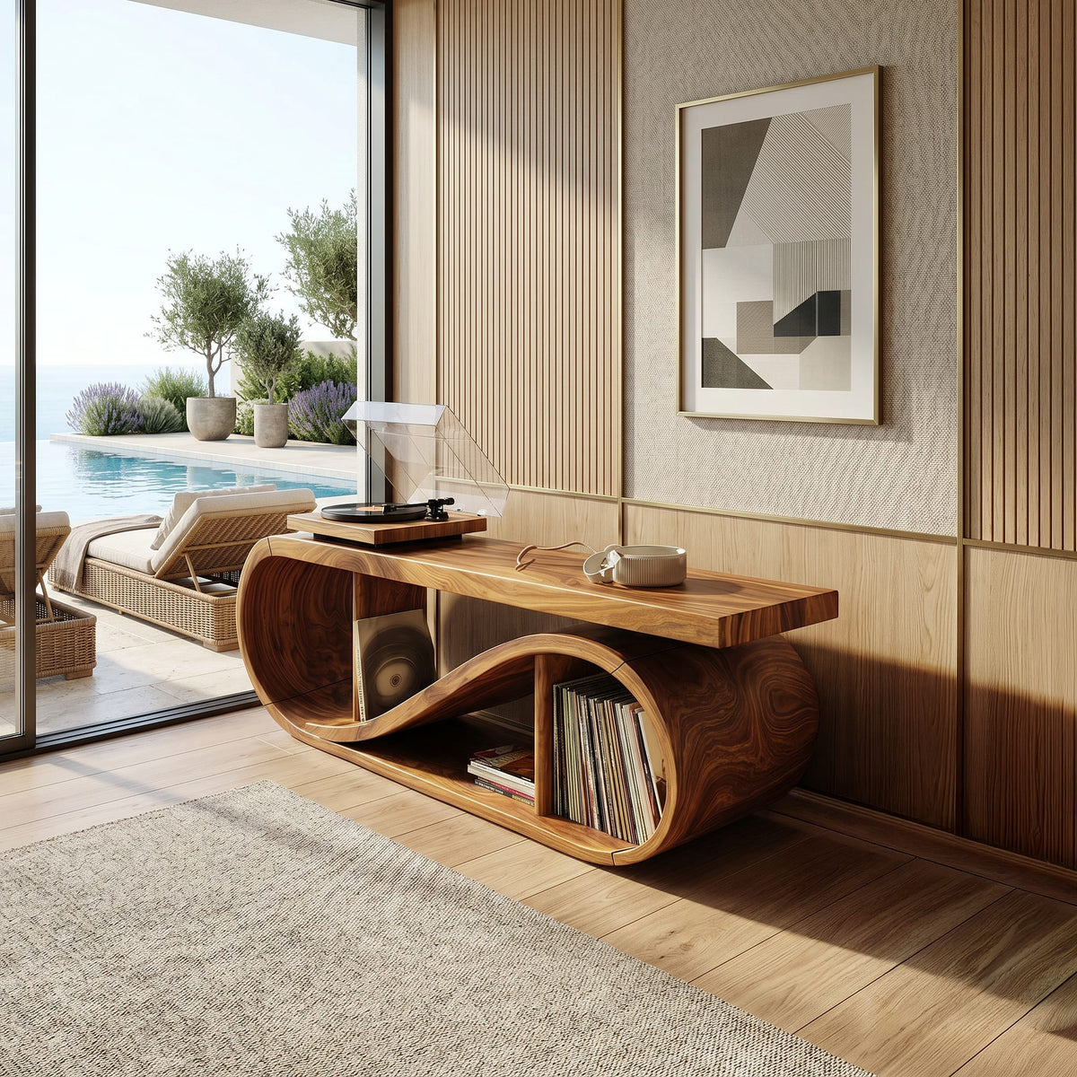 Wave Storage Record Stand