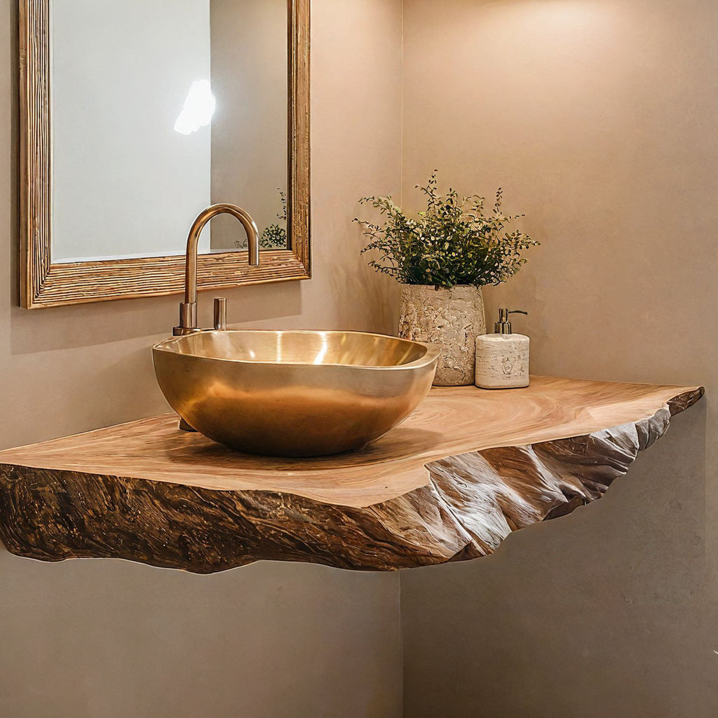 Live Edge Wood Bathroom Shelf, solid wood, built to order