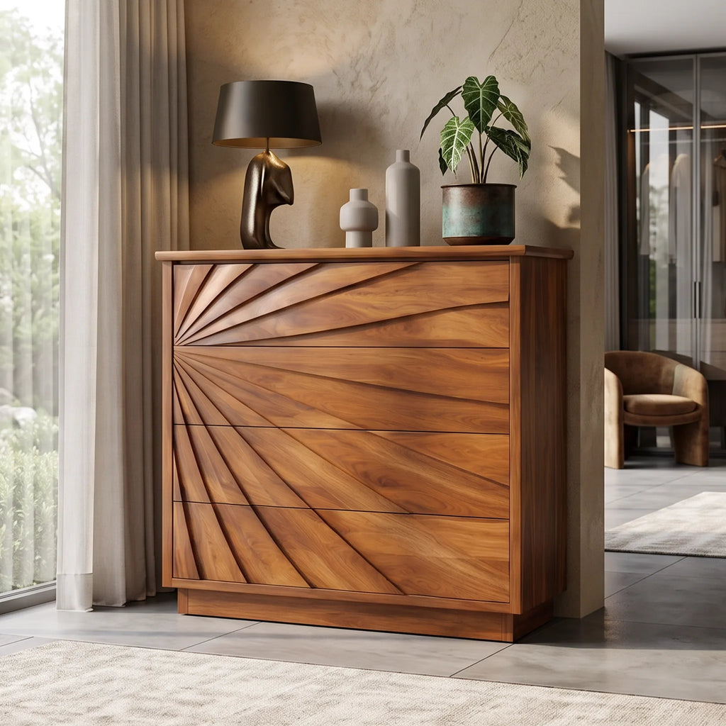Organic Wave Nursery Dresser, solid wood, built to order