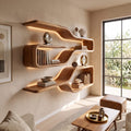 Mid Century Live Edge Wood Shelves, solid wood, built to order