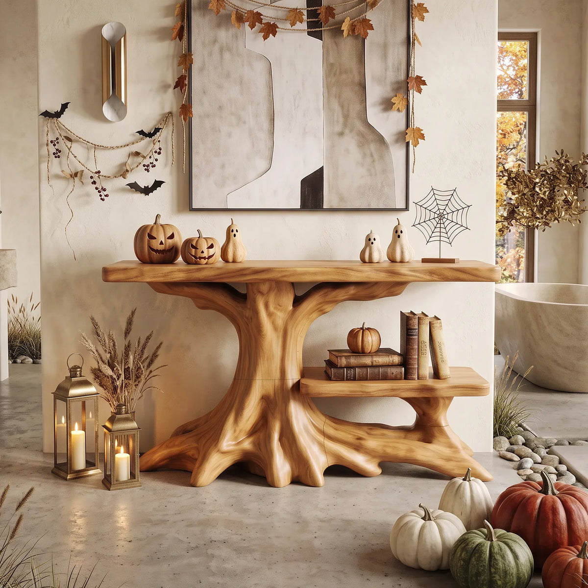 Farmhouse Entryway Console Table Foyer, solid wood, built to order