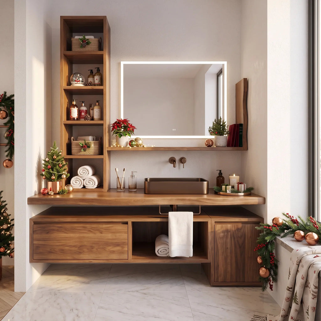 Handcrafted Floating Vanity Cottage, solid wood, built to order