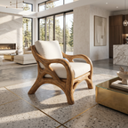 Organic Wood Lounge Chair with Sculptural Architectural Design, solid wood, built to order