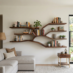 Sculptural Bookshelf, solid wood, built to order
