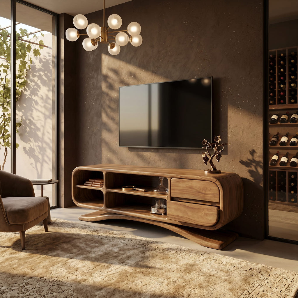 Sculptural Hand-carved TV Cabinet