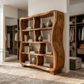 Handcrafted Bookshelf with Ginkgo Leaf Accents, solid wood, built to order