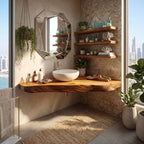 Coastal Wall Mounted Vanity Ocean View Home, solid wood, built to order
