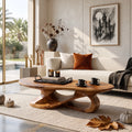 Minimalist Sculpted Table for Reading Corner, solid wood, built to order