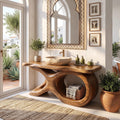 Mediterranean Bathroom Vanity Cabinet Villa, solid wood, built to order