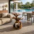 Contemporary Multi Tier Side Table Home, solid wood, built to order