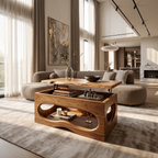 Organic Modern Lift Top Coffee Table Living Room, solid wood, built to order
